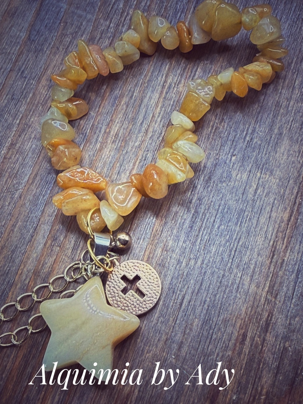 Oversized Golden Yellow citrine Stone beaded Bracelet